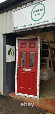 Composite double glazed door red porch upvc lextension porch 910x2115 (6741)