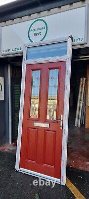Composite double glazed door red white terrace upvc toplite 933x2370 (7008)