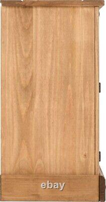 Corona Distressed Waxed Pine 2 Door 5 Drawer Storage Sideboard Metal Handles