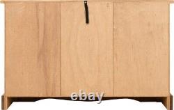 Corona Distressed Waxed Pine 2 Door 5 Drawer Storage Sideboard Metal Handles