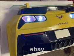 Corvette Light Up Car Shelf Yellow Front And Back Brand New! Kids Shelf Man Cave