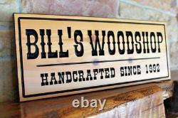 Custom Carved Wood Shop Signs / Office Business Outdoor Indoor Workshop Sign