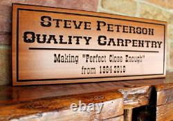 Custom Carved Wood Shop Signs / Office Business Outdoor Indoor Workshop Sign
