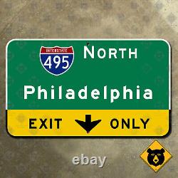 Delaware Turnpike Interstate 95 495 Philadelphia highway road exit sign 15x9