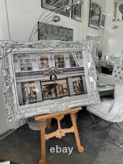 Designer shop front picture with 3d glitter effect and Silver Baroque Frame