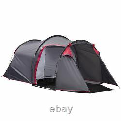 Dome Tent 3-4 Person Family Screened-in Large Front Porch Waterproof Dark Grey