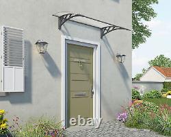 Door Canopy 1.4x0.9m Awning Rain Shelter Front Back Porch Grey Frame Neo