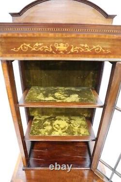 Edwardian Mahogany Pier Cabinet with 2 Fixed Shelves Display FREE UK Delivery