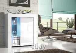 Esme Sideboard Modern Cabinet / Cupboard Matt Body and High Gloss Doors + LED