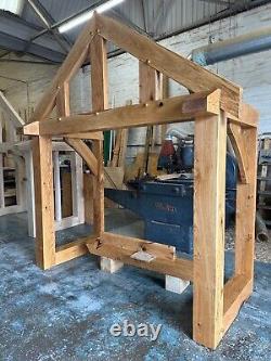 Ex-Demo OAK PORCH 2000mm WIDE x 900mm DEPTH Solid Oak Porch