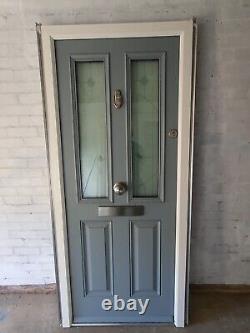 Ex Showroom CELESTIAL Porcelain Blue Composite Door & White Frame 900 x 2060mm