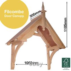 Filcombe Timber Door Canopies- Wooden front door porch canopy gallows bracket