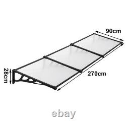 Flat Door Canopy Awning Front/Back Outdoor Porch Window Roof Rain Shade Cover UK