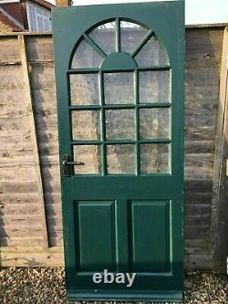 Front Door Antique Period Reclaimed Old Wood Metal Iron Orig Glazed