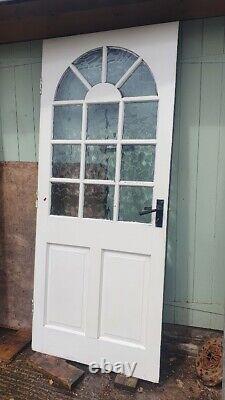 Front Door Antique Period Reclaimed Old Wood Metal Iron Orig Glazed