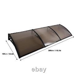 Front Door Canopy Outdoor Awning Rain Shelter Porch Window 100/200/300cm 2 Color