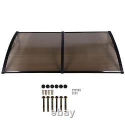 Front Door Canopy Outdoor Awning, Rain Shelter Porch, Window, Transparent Brown
