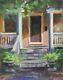 Front Porch Oil Painting House in Midwest Original Oil Urban 8x10 Sue Whitney