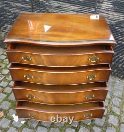 Good Vintage Bevan Funnell Serpentine Front Mahogany Chest Of Drawers Very Clean