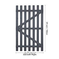 Grey/Natural Pine Wood Garden Gate Curved/Flat Top Pedestrian Gate Decorati Door