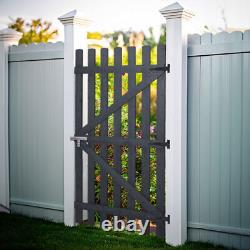 Grey/Natural Pine Wood Garden Gate Curved/Flat Top Pedestrian Gate Decorati Door