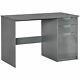 HOMCOM Computer Desk with Drawers Modern Writing Workstation for Home Office Grey