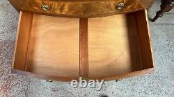 Heals Bow Fronted Chest of Drawers Walnut Burr With Key 1930's Art Deco