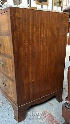 Heals Bow Fronted Chest of Drawers Walnut Burr With Key 1930's Art Deco