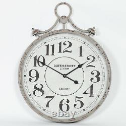 Large 78cm Pocket Watch Vintage Metal Wall Clock with Glass Front