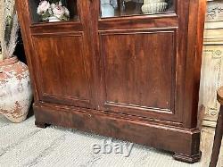 Large Antique French Mahogany Glazed Dresser / Cabinet /Bookcase c1880-1900