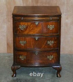 Large Side Table Sized Bow Fronted Chest Of Drawers Made In The Georgian Manner