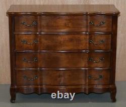 Larger Serpentine Fronted Ralph Lauren American Mahogany Chest Of Drawers