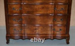 Larger Serpentine Fronted Ralph Lauren American Mahogany Chest Of Drawers