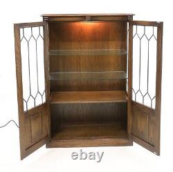 Leaded Glass Display Cabinet with Cupboard Made By Webber FREE UK Delivery