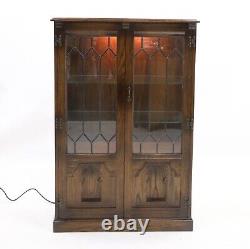 Leaded Glass Display Cabinet with Cupboard Made By Webber FREE UK Delivery