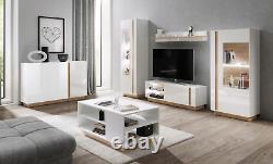 Living Room Furniture Set Tv Unit Display Stand Wall White Gloss