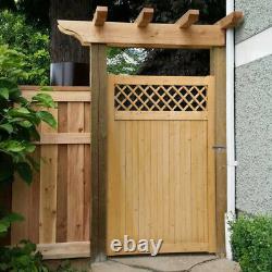 Lockable Privacy Wood Garden Gate Pedestrian Fence Door Porch Decor Fence Panel