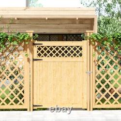 Lockable Wooden Garden Gate with 3 Hinge for Pathway Entrance Farm House Pasture