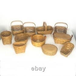 Longaberger Lot of 11 Small Baskets Front Porch Friendly House Decor Woven Rare