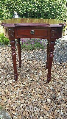 Mahogany Concave Front Occasional Table with Drawer