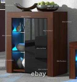 Modern Cabinet Cupboard sideboard Matt Body and High Gloss Doors + LED Light