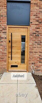 Modern Solid Oak Front Door And Frame With Build In Side Light