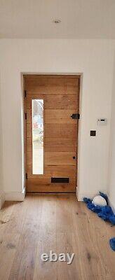 Modern Solid Oak Front Door And Frame With Build In Side Light