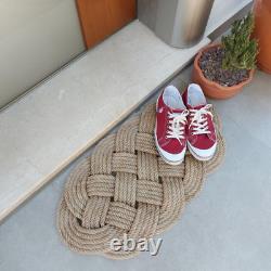 Nautical Sailor Knot Doormat Handmade Jute Rope Doormat Front Door Mat