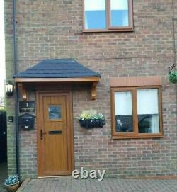 OAK Colour Amazon GRP Fibreglass Door Canopy Entrance Porch 6ft Awning