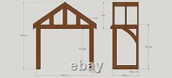 Oak Porch 2000mm Wide x 900mm Depth Solid Oak Porch EX DISPLAY 1 OFF