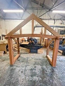 Oak Porch 2400mm wide Curved front beam Chunky sides