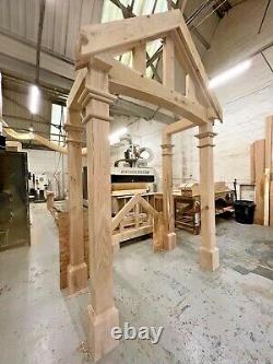 Oak Porch + Over Hanging Front Rafters Detailed Columns feature beams