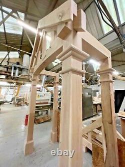 Oak Porch + Over Hanging Front Rafters Detailed Columns feature beams