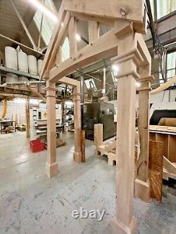 Oak Porch + Over Hanging Front Rafters Detailed Columns feature beams